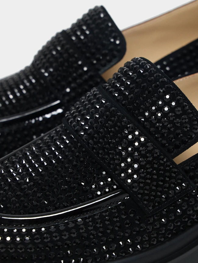 Лоферы женские всесезонные, цвет черный, натуральный велюр 1820529 | 7