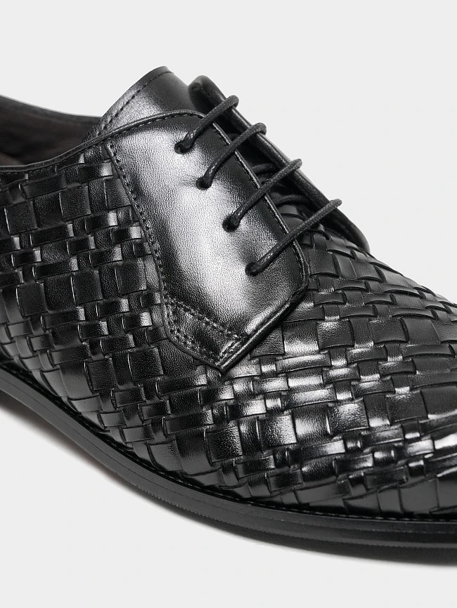 Полуботинки мужские всесезонные, цвет черный, натуральная кожа M262211 | 5