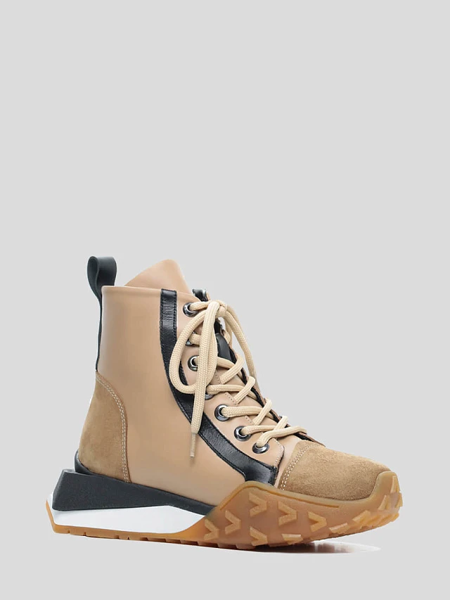 Ботинки женские демисезонные, цвет бежевый, натуральная кожа 1221298 | 1