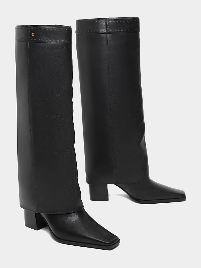 Сапоги женские демисезонные, цвет черный, натуральная кожа 1494748 | 3