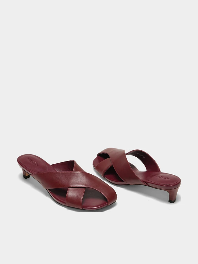 Сабо женские летние, цвет бордовый, натуральная кожа 1731307 | 2