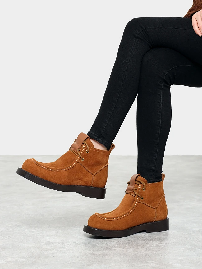 Ботинки женские зимние, цвет рыжий, натуральный спилок 1731194M | 10