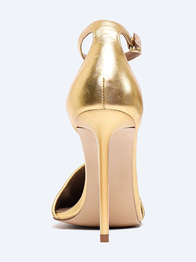 Туфли женские летние, цвет золотой, натуральная кожа 1494403 | 5