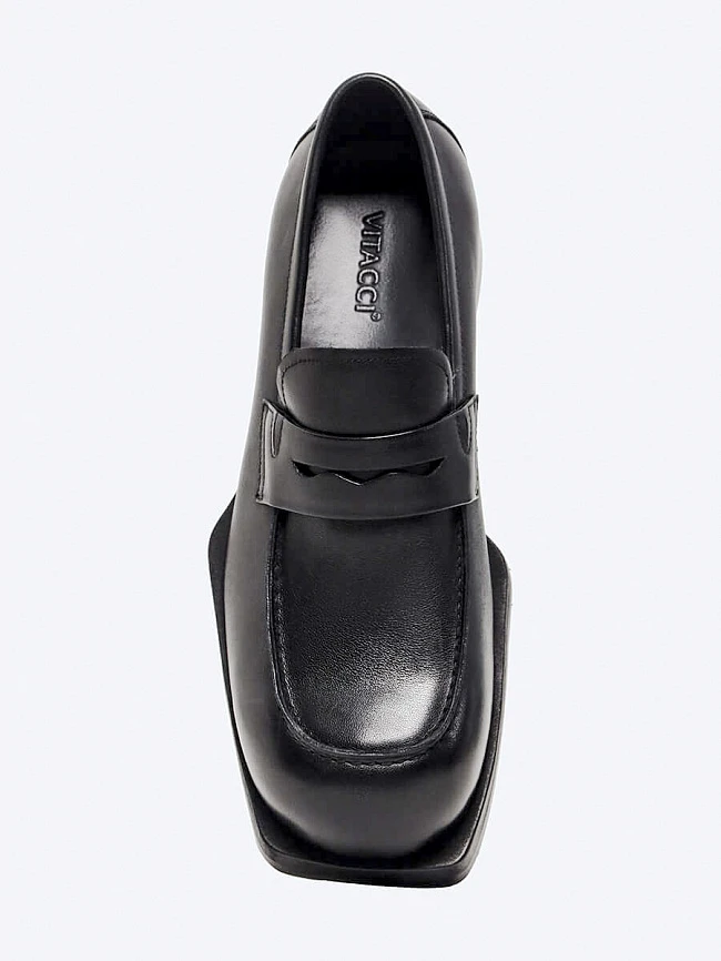 Лоферы мужские всесезонные, цвет черный, натуральная кожа M253890 | 4