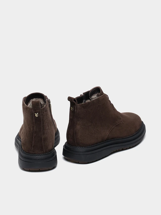 Ботинки мужские зимние, цвет коричневый, натуральный велюр M1023018M | 4