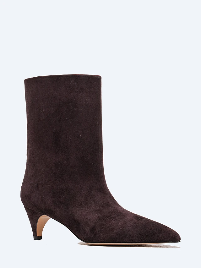 Полусапоги женские всесезонные, цвет фиолетовый, натуральный велюр 497212 | 1