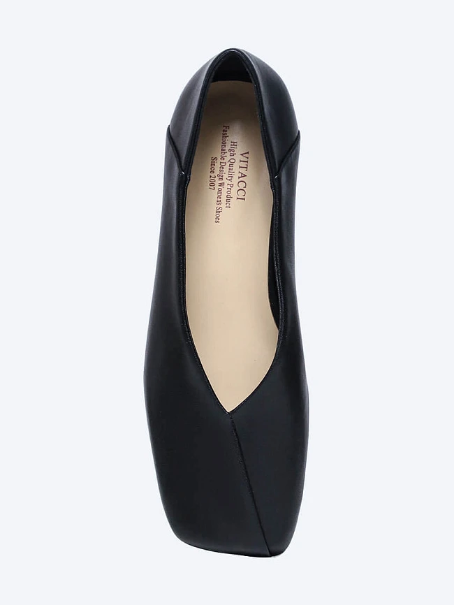 Балетки женские всесезонные, цвет черный, натуральная кожа и полимерные материалы 1849754 | 4