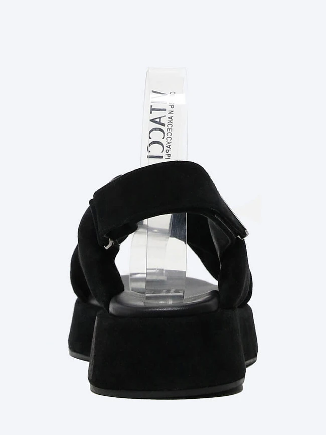 Сандалии женские летние, цвет черный, натуральный велюр 1820649 | 5