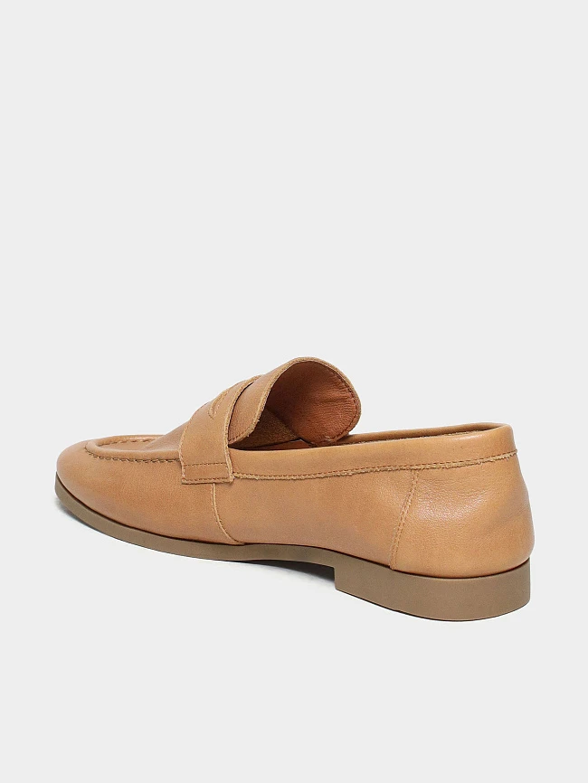 Лоферы женские всесезонные, цвет рыжий, натуральная кожа 3630233 | 4