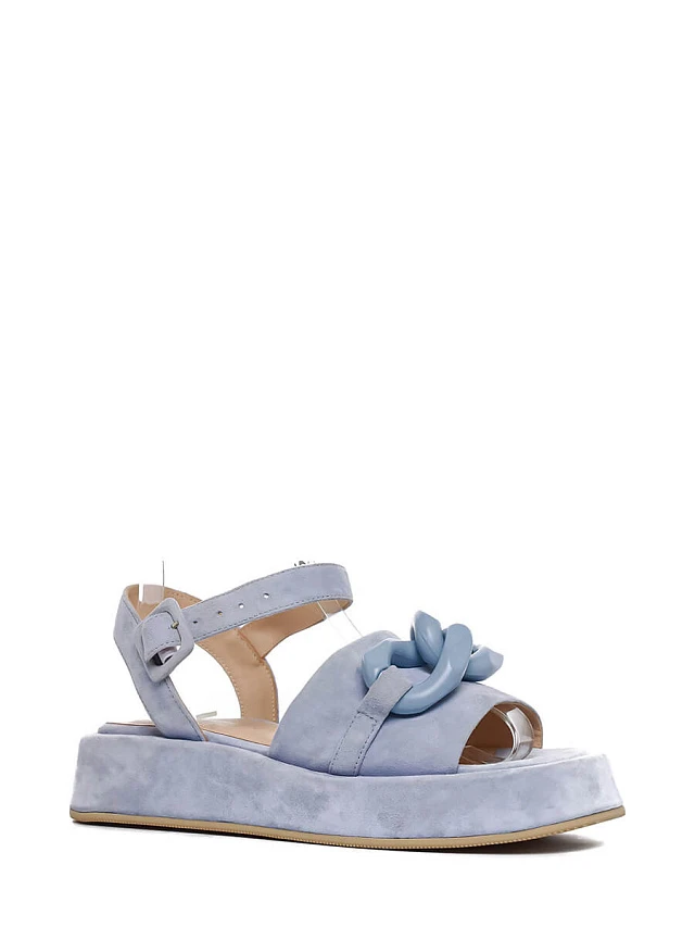 Сандалии 1012463 женские цвет сиреневый, натуральный велюр 1012463         | 1