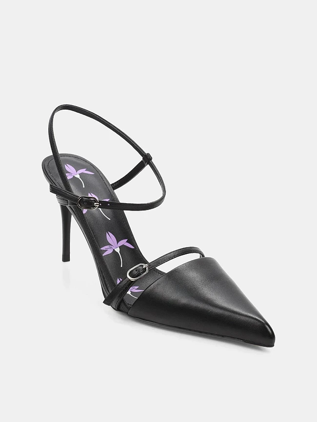 Туфли женские летние, цвет черный, натуральная кожа 1494394 | 2