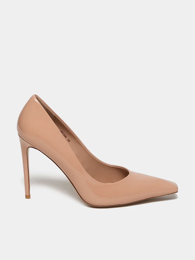 Туфли женские всесезонные, цвет бежевый, натуральная лаковая кожа 497556 | 1