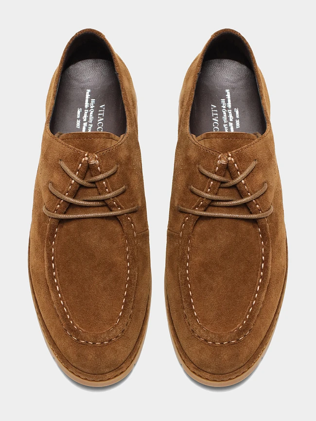 Полуботинки женские всесезонные, цвет рыжий, натуральный спилок 1821556 | 4