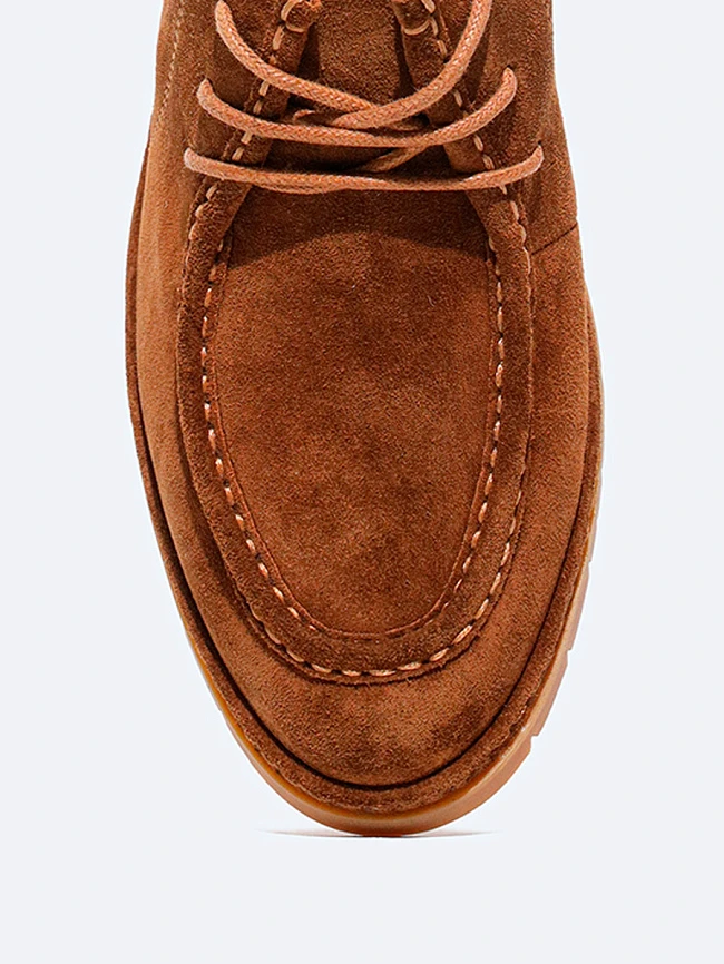 Полуботинки женские всесезонные, цвет рыжий, натуральный спилок 1821556 | 4