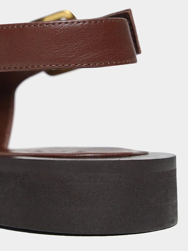 Сандалии женские летние, цвет мокко, натуральная кожа 1495093 | 5