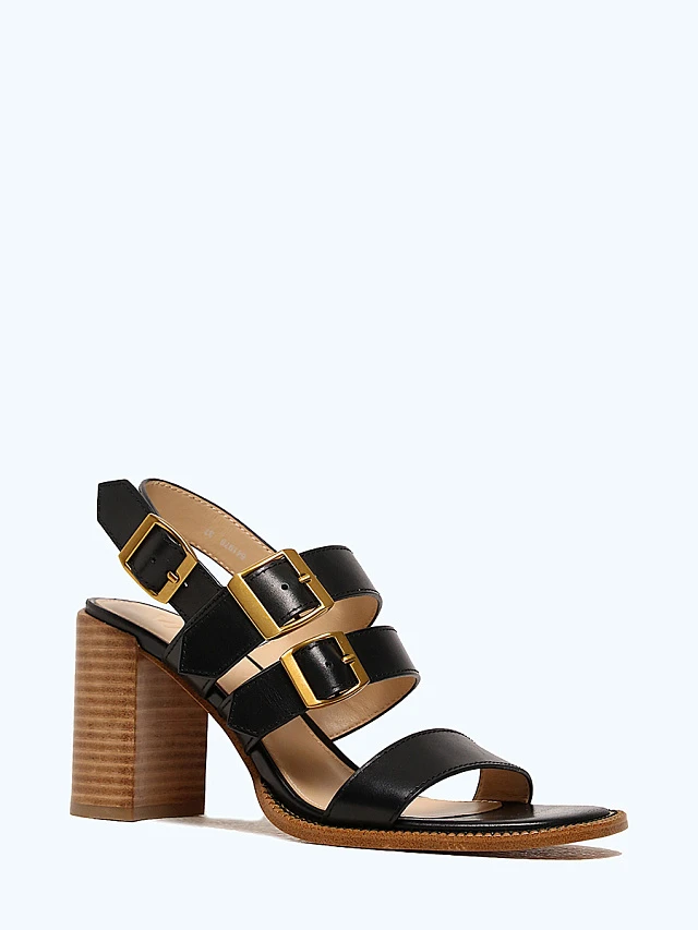 Босоножки женские летние, цвет черный, натуральная кожа 641979 | 1