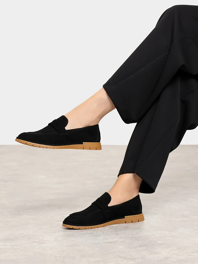 Лоферы женские всесезонные, цвет черный, натуральный велюр 1821571 | 7