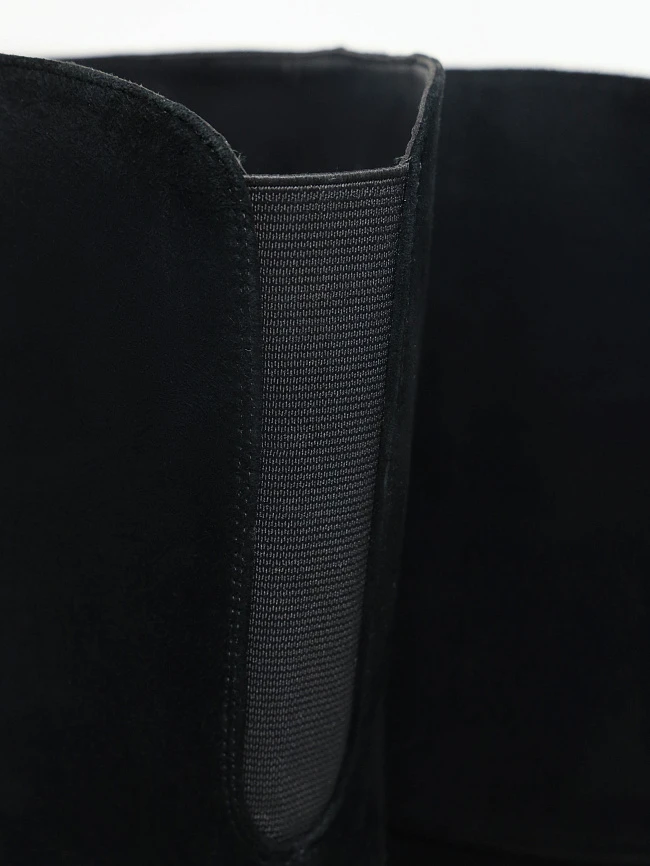 Ботфорты женские демисезонные, цвет черный, натуральный велюр 1730132 | 6