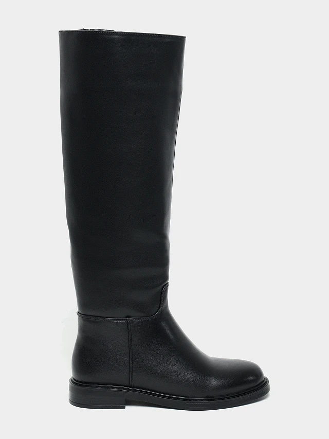 Сапоги женские демисезонные, цвет черный, натуральная кожа и полимерные материалы 27VC163 | 1