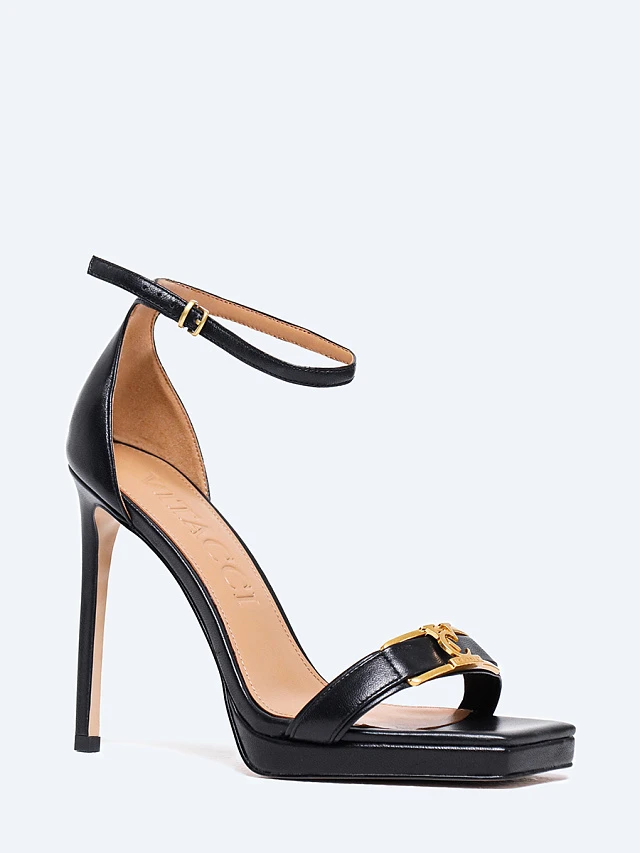 Босоножки женские летние, цвет черный, натуральная кожа 1494420 | 1