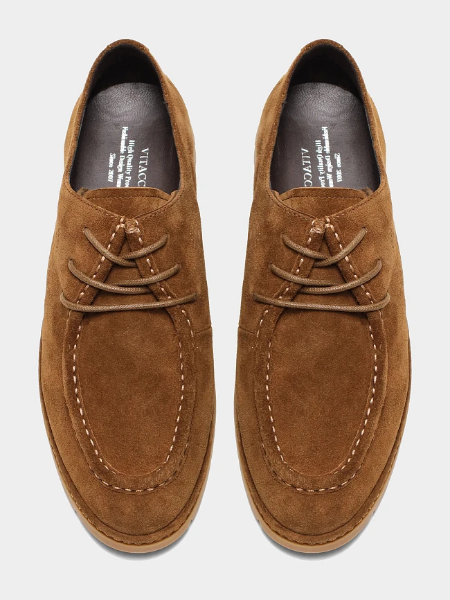 Полуботинки женские всесезонные, цвет рыжий, натуральный спилок 1821556 | 5