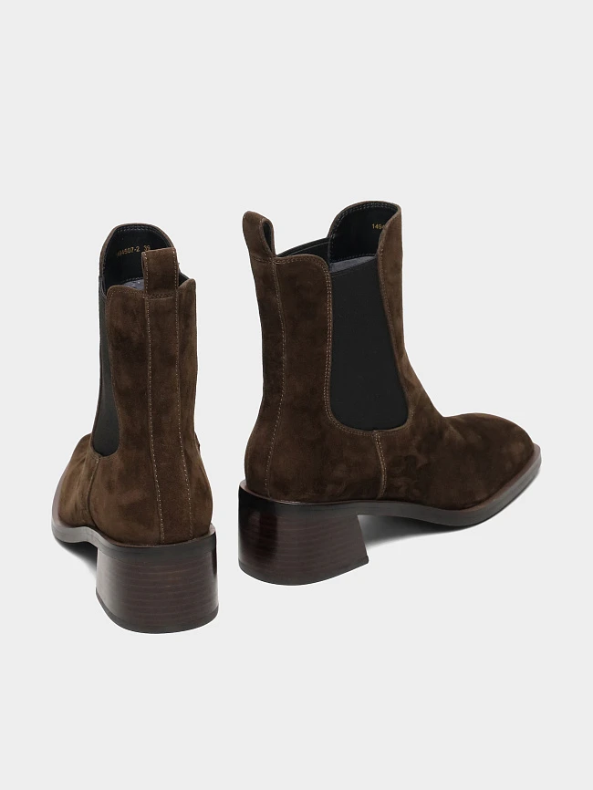 Полусапоги женские демисезонные, цвет коричневый, натуральный велюр 1494507-2 | 4