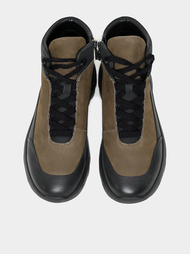 Ботинки мужские демисезонные, цвет хаки, натуральная кожа/натуральный спилок M1782076-1 | 4