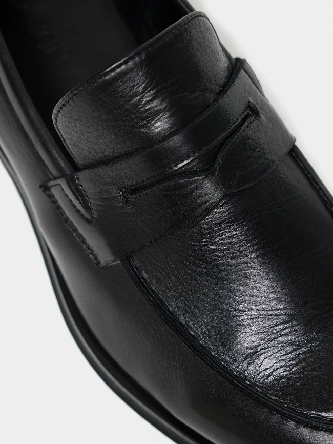 Лоферы мужские всесезонные, цвет черный, натуральная кожа M1023149 | 5