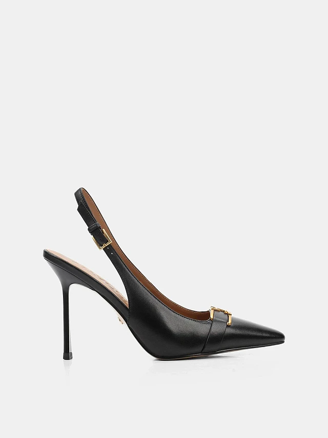 Туфли женские летние, цвет черный, натуральная кожа 1494426 | 1