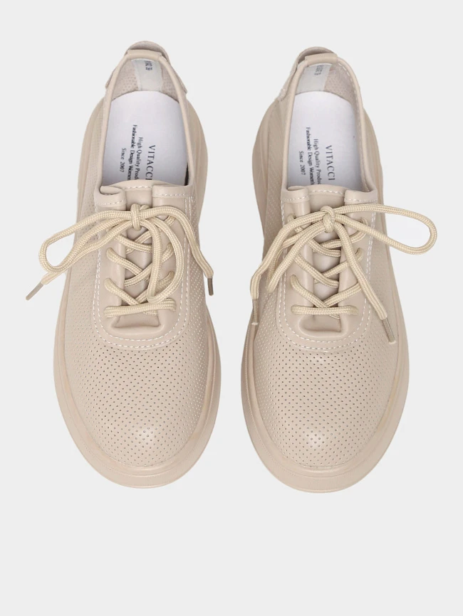 Полуботинки женские всесезонные, цвет бежевый, натуральная кожа и полимерные материалы 6810042 | 5