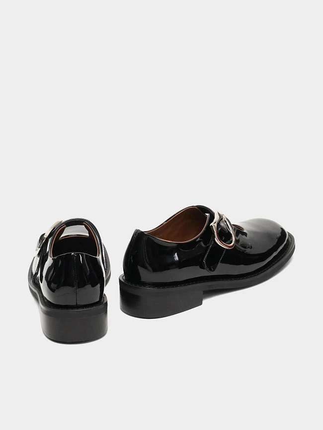 Туфли женские всесезонные, цвет черный, натуральная лаковая кожа 1013779 | 4