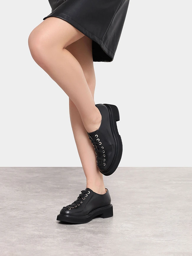 Полуботинки женские всесезонные, цвет черный, натуральная кожа 1821110-1 | 8