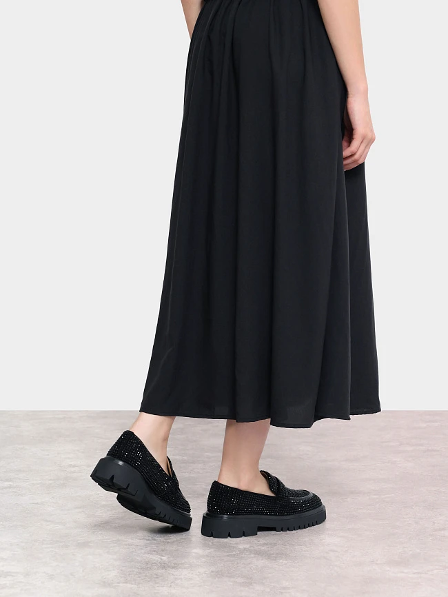 Лоферы женские всесезонные, цвет черный, натуральный велюр 1820529 | 9