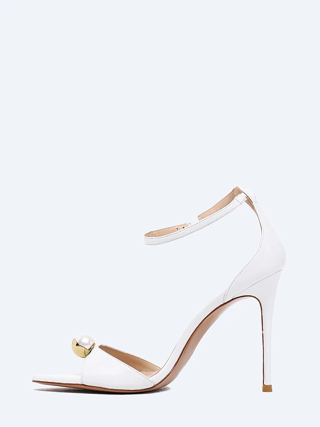 Босоножки женские летние, цвет белый, натуральная кожа 496918 | 3