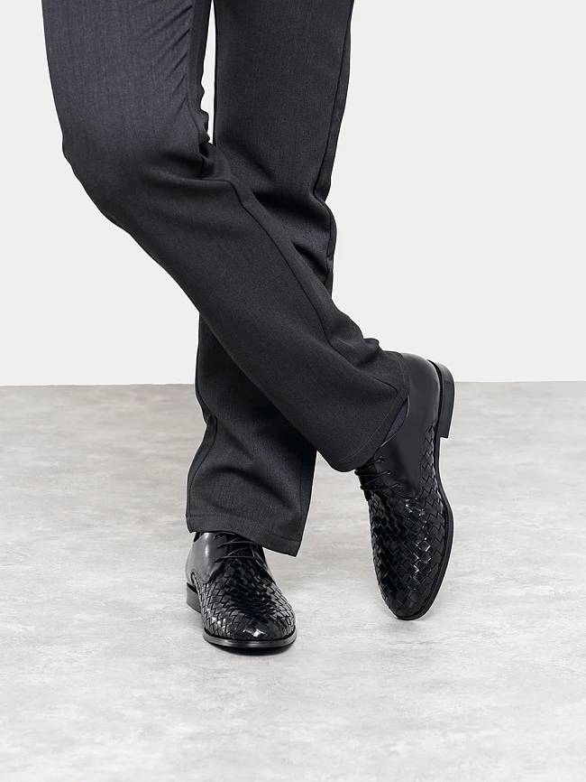 Полуботинки мужские всесезонные, цвет черный, натуральная кожа M1022385-1 | 8