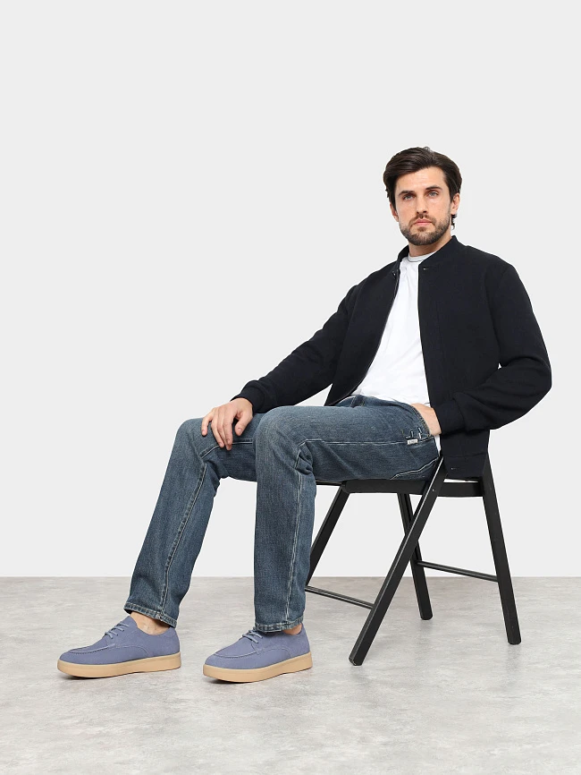 Полуботинки мужские демисезонные, цвет синий, натуральный спилок M8590061 | 11