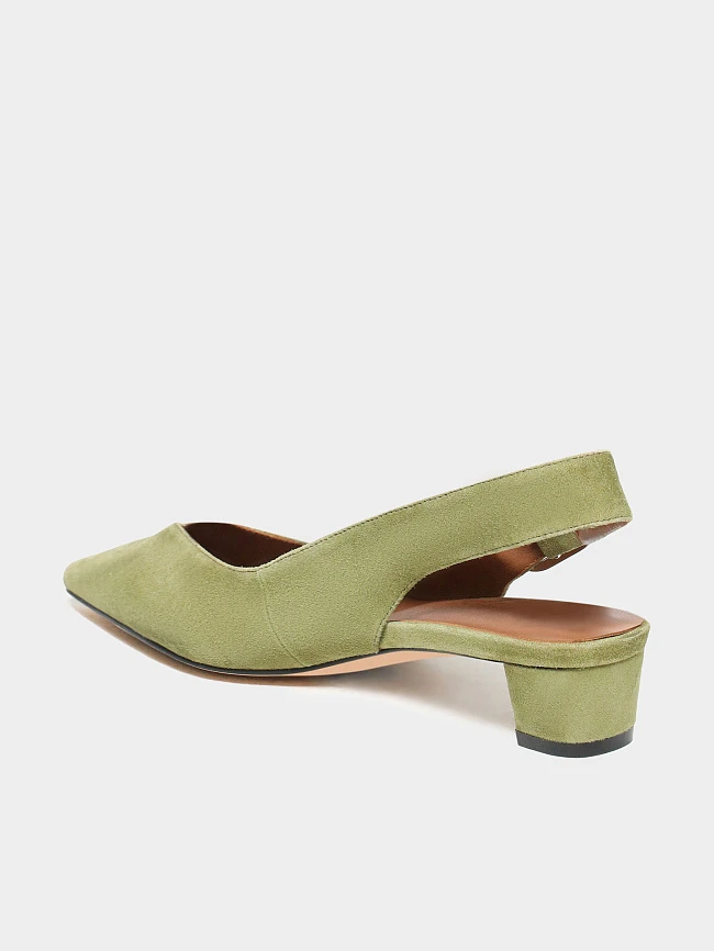 Туфли женские летние, цвет салатовый, натуральный велюр 7210561 | 3