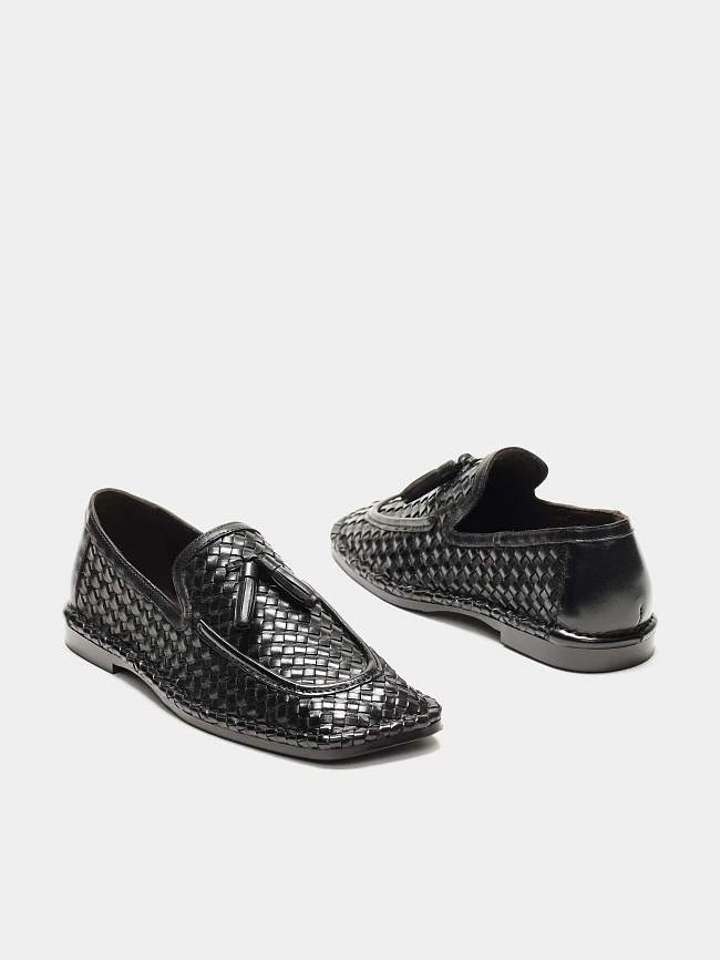 Лоферы женские всесезонные, цвет черный, натуральная кожа 1821792 | 2