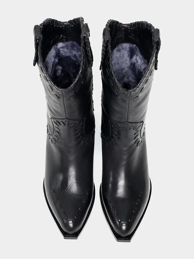 Сапоги женские зимние, цвет черный, натуральная кожа 642293M | 5