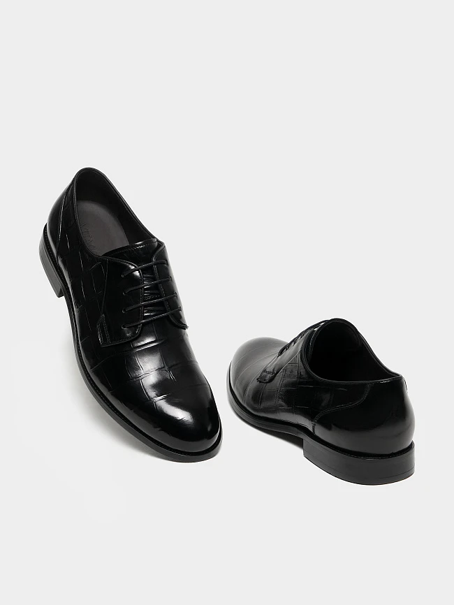 Полуботинки мужские всесезонные, цвет черный, натуральная кожа M262204 | 2