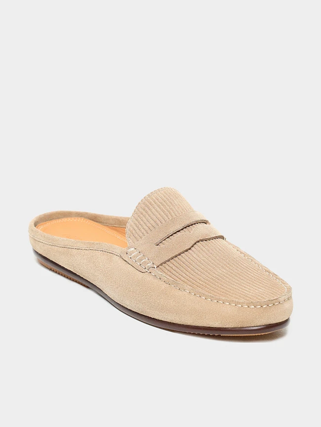 Сабо мужские летние, цвет бежевый, натуральный спилок M801335 | 2