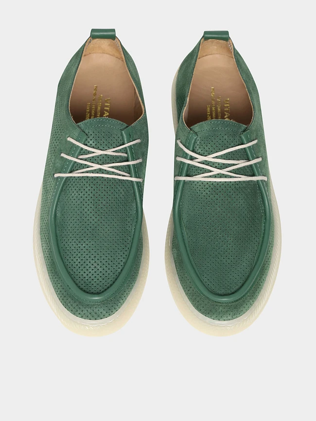 Полуботинки женские демисезонные, цвет зеленый, натуральный спилок 136444 | 5