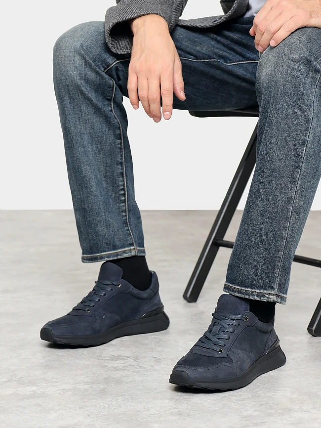 Кроссовки мужские демисезонные, цвет синий, натуральный нубук M1782601 | 10