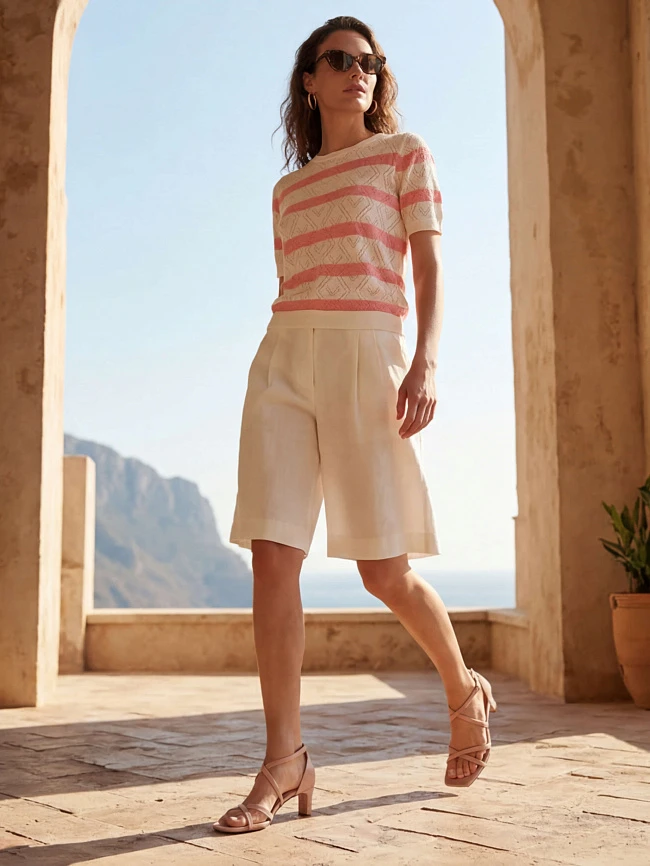 Босоножки женские летние, цвет пудровый, натуральная кожа 497611 | 2