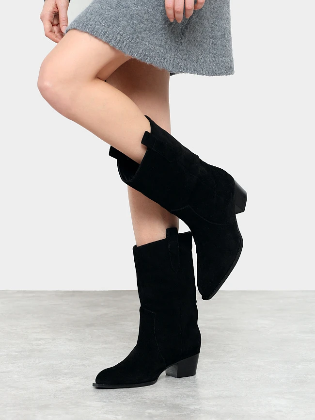 Сапоги женские зимние, цвет черный, натуральный спилок 642300M | 9