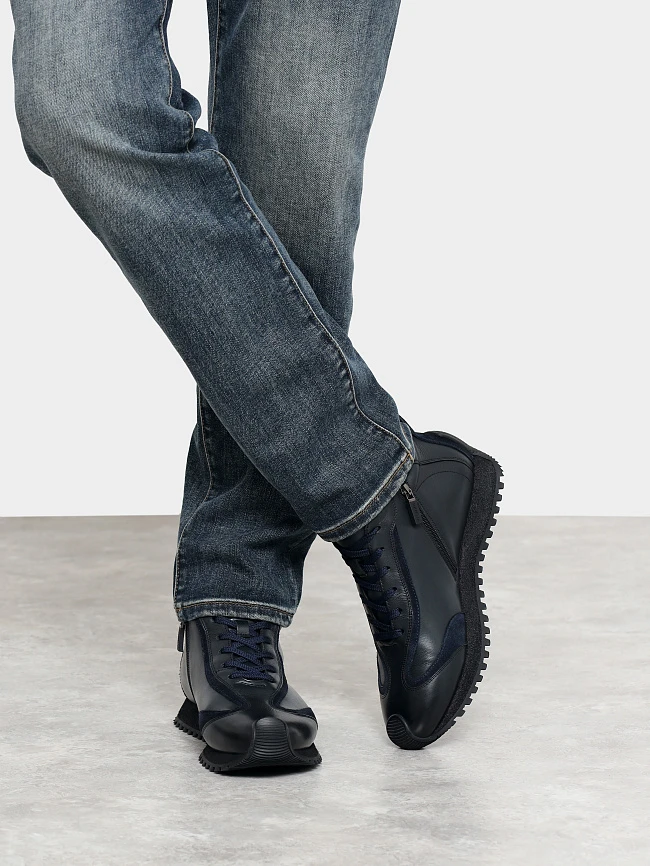 Ботинки мужские демисезонные, цвет синий, натуральная кожа/натуральный спилок M1782594 | 9