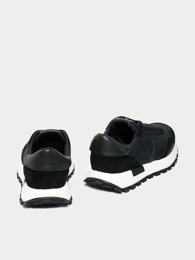 Кроссовки мужские демисезонные, цвет черный, натуральный спилок/текстиль/натуральная кожа M03102 | 4
