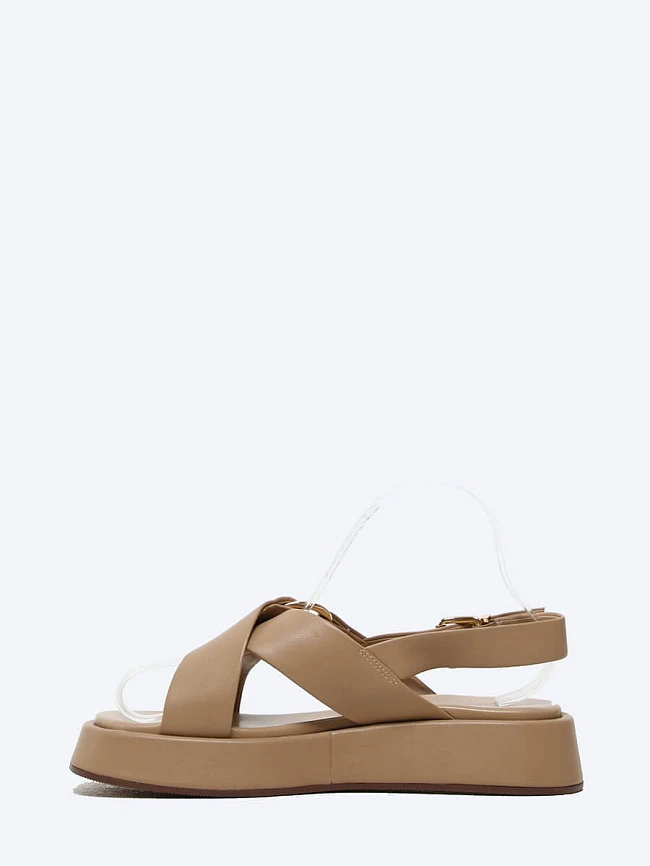 Сандалии женские летние, цвет бежевый, натуральная кожа 1820653 | 3