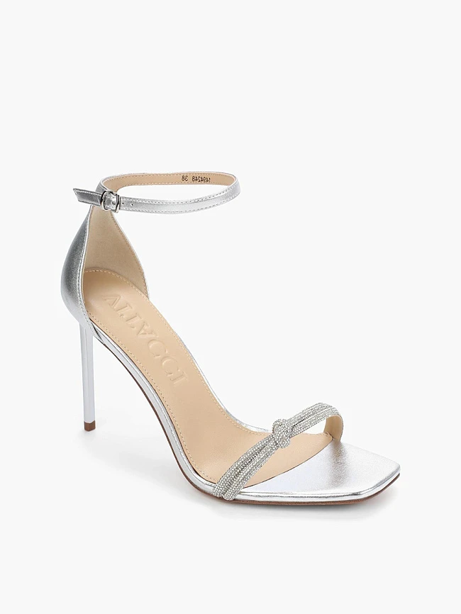 Босоножки женские летние, цвет серебряный, натуральный велюр/натуральная кожа 1494248 | 2