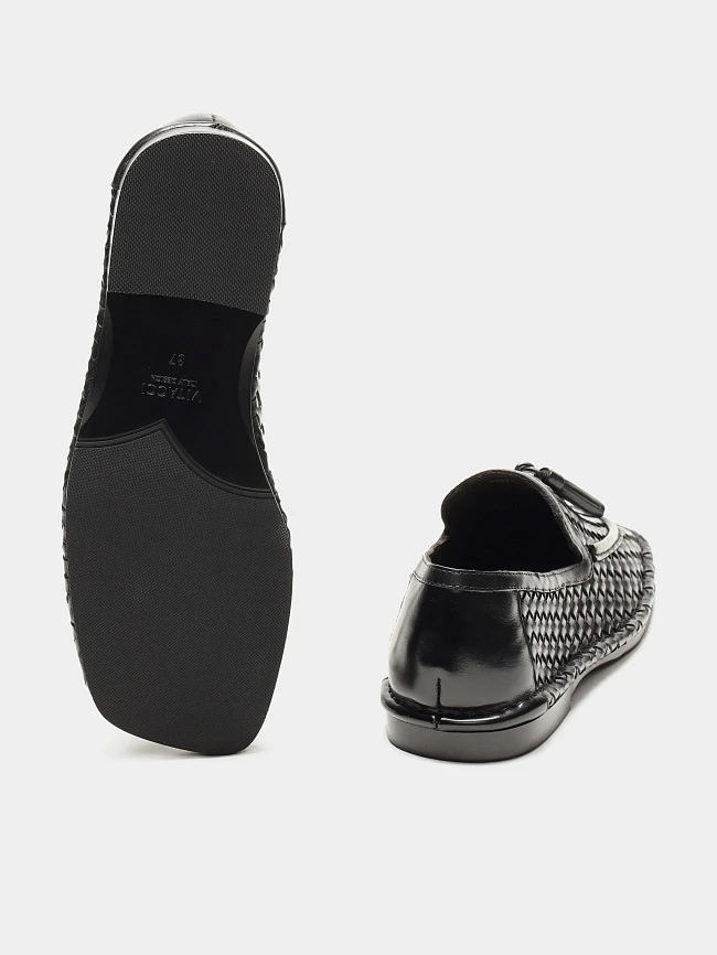 Лоферы женские всесезонные, цвет черный, натуральная кожа 1821792 | 3